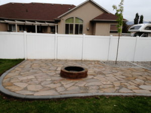 Flagstone Patio with Fire Pit
