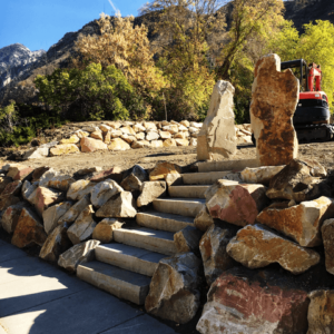 Large Rock Steps and Decorative Boulders